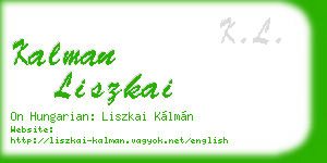 kalman liszkai business card